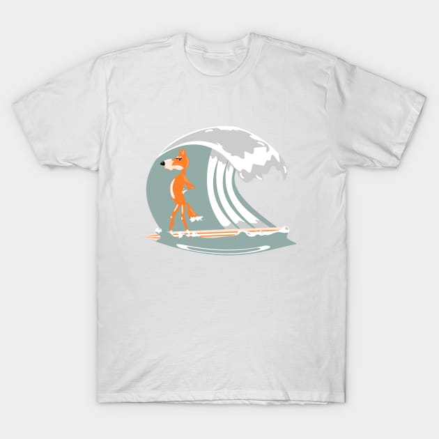 Fox Surfing T-Shirt by mailboxdisco